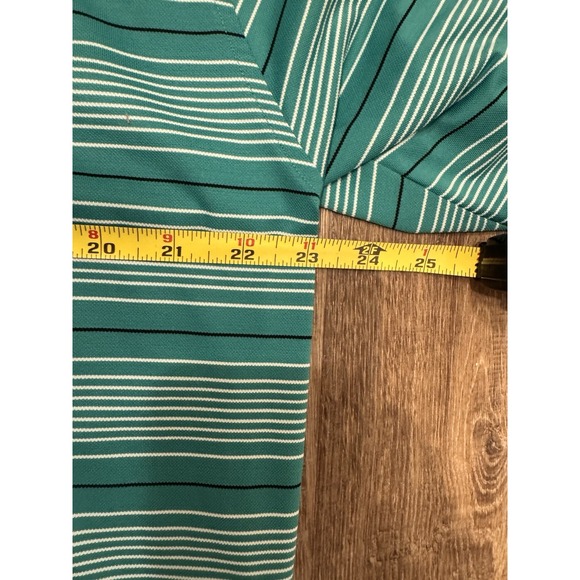 Fennec Golf Polo‎ Shirt Men Green Stripe White - L - Picture 8 of 8